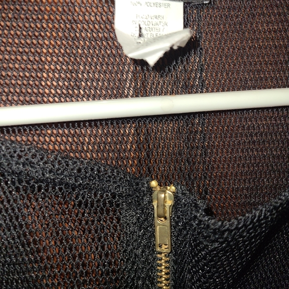 Dice Net Mesh High Low Dress Size Small Black - Picture 4 of 5